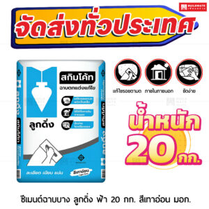 ปูนตราลูกดิ่งฟ้า ฉาบผิวบาง สกิมโค้ท ฉาบตกแต่งแก้ไข (สีเทาอ่อน)