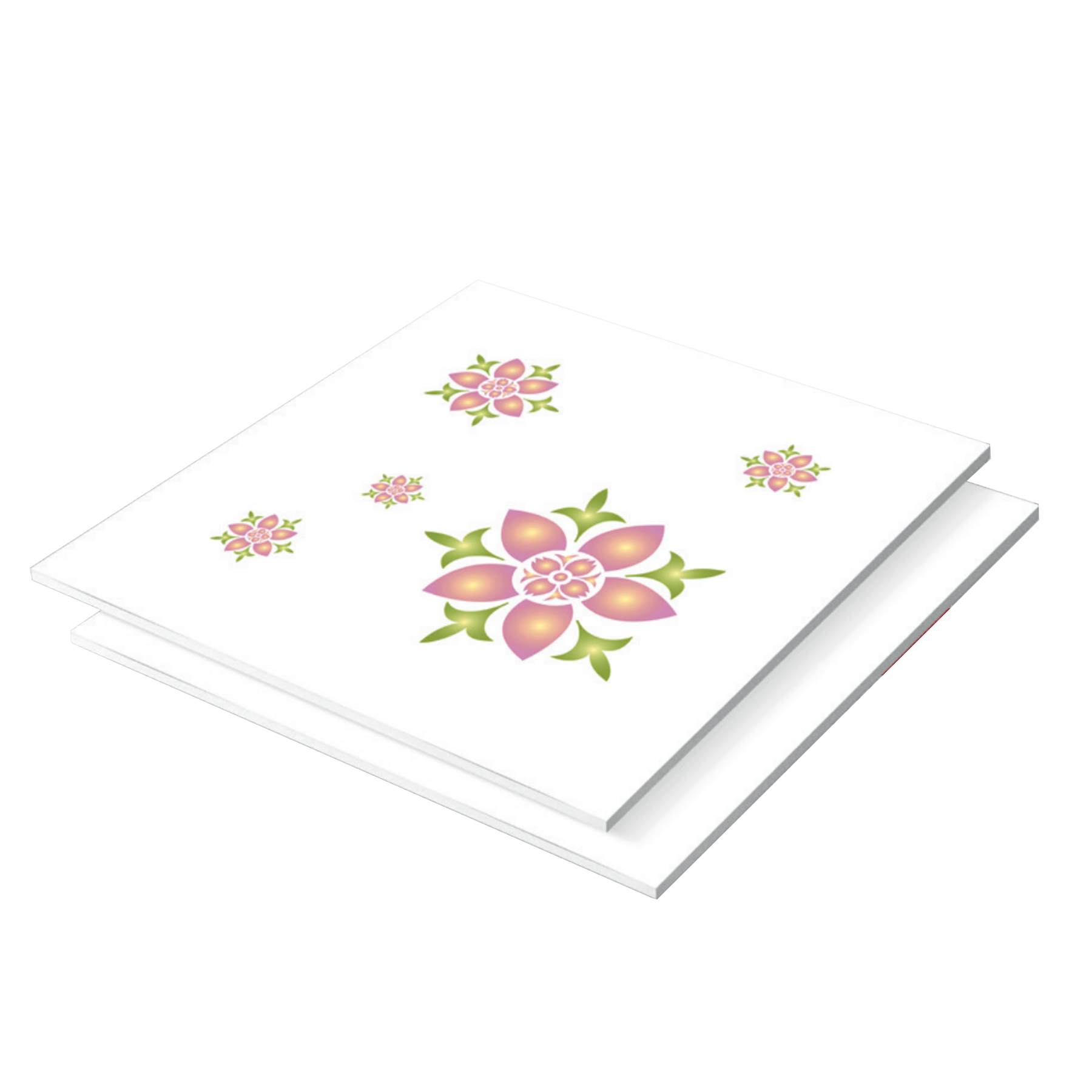 แผ่นฝ้าทีบาร์ ตราช้าง (เปเปอร์ทัช) ลายดอกแก้ว