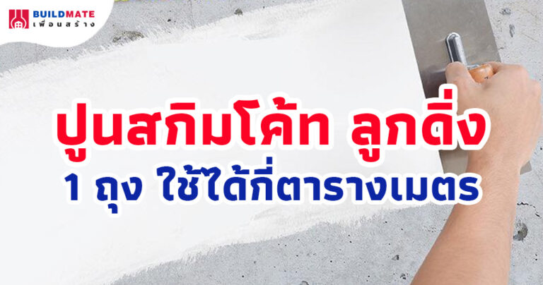 ปูนสกิมโค้ท ลูกดิ่ง 1 ถุง ใช้ได้กี่ตารางเมตร พร้อมวิธีคำนวณ