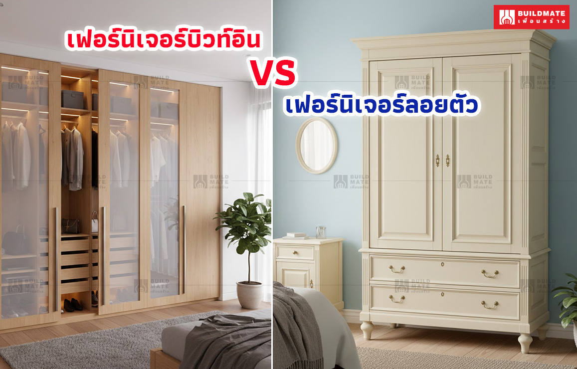 เฟอร์นิเจอร์บิวท์อิน vs เฟอร์นิเจอร์ลอยตัว