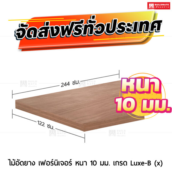 ไม้อัดยาง เฟอร์นิเจอร์ หนา 10 มม. เกรด Luxe-B (x)